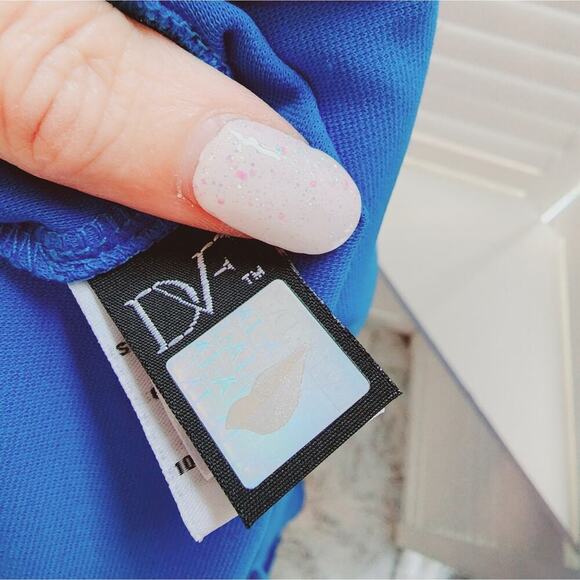 DIANE VON FURSTENBURG BLUE PEPLUM DRESS SIZE 4 - Picture 6 of 7